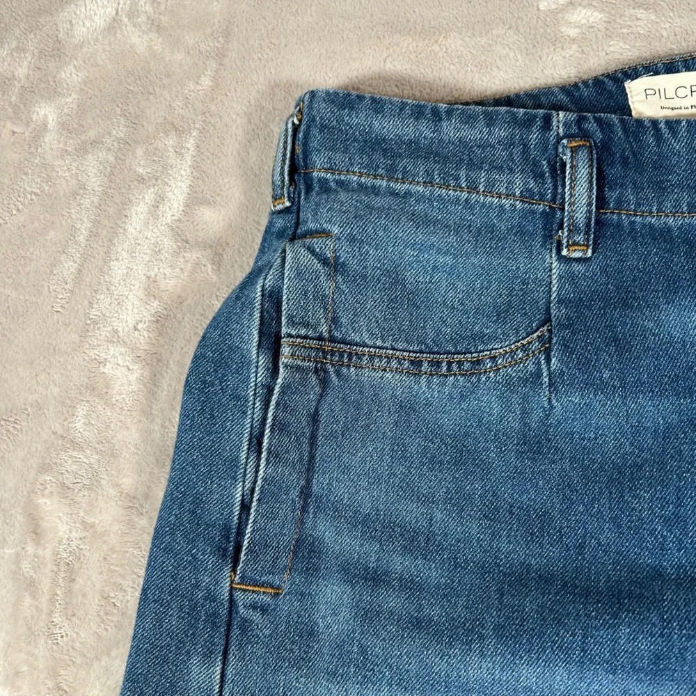 Pilcro Anthropologie The Georgia Full-Length High-Rise Barrel Jeans Womens 32P
